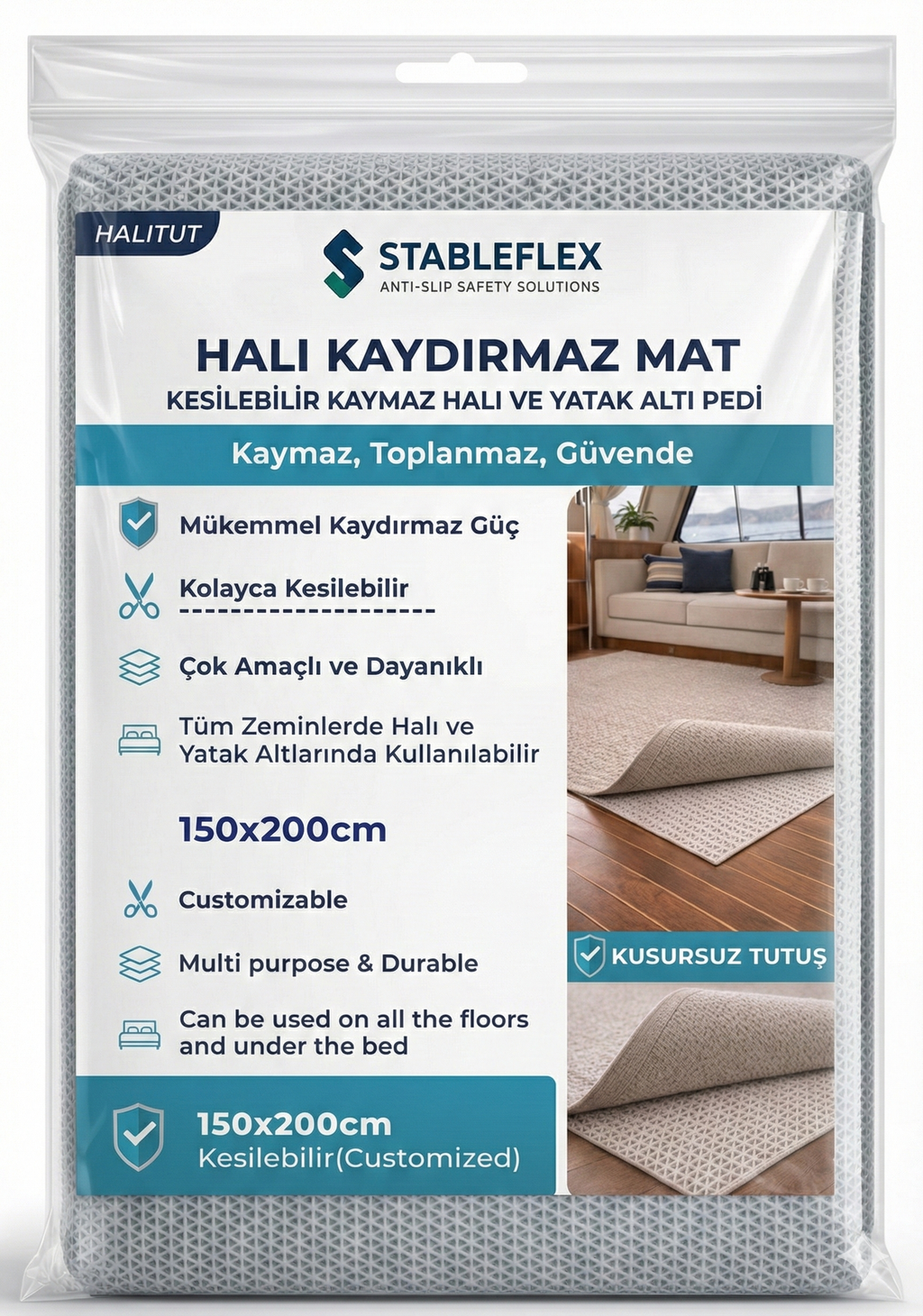 StableFlex® Premium Halı Kaydırmaz Mat