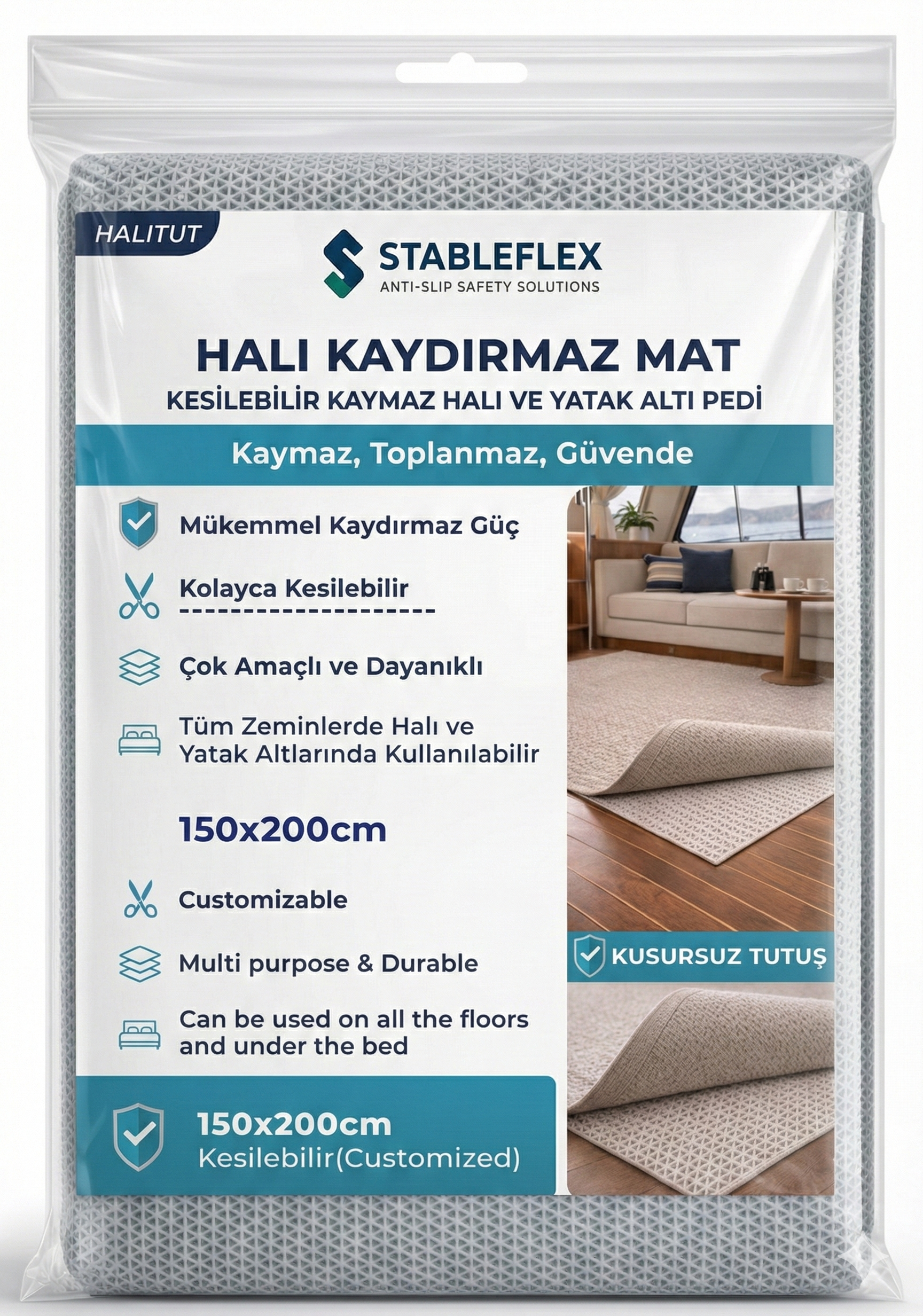 StableFlex® Premium Halı Kaydırmaz Mat